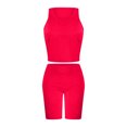 thumbnail image 5 of Ensembles d'Été pour Femmes 2023 Ensemble Deux Pièces Uni pour Femmes Été Haut Sans Manches à Col Rond Shorts Pantalon Tailleur Ensembles Deux Pièces pour Femmes en Liquidation, 5 of 5