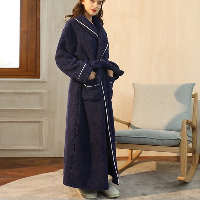 LSLJS Robe de Nuit d'Hiver Chaude pour Femmes Peignoir pour Couple Hommes et Femmes et Robe de Nuit d'Hiver, Peignoirs Cadeaux pour Femmes