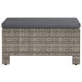thumbnail image 2 of vidaXL Garden Footrest with Cushion Grey Poly Rattan, 2 of 5