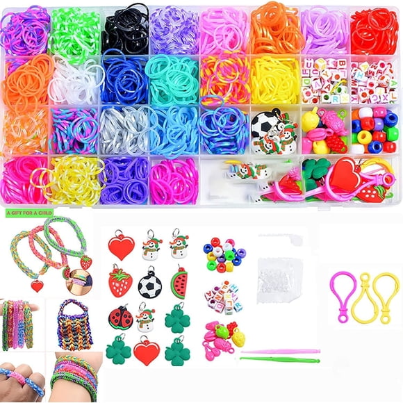 2000+Rubber Band Bracelet Kit, Loom Bracelet Making Kit for Kids, Rubber Bands Refill Loom Set, Rubber Bands for Bracelet Making Kit for Kids