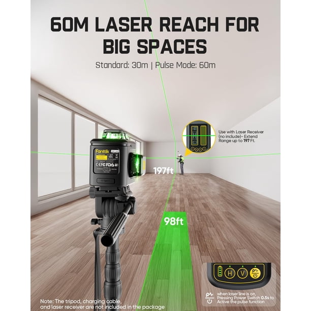 Fanttik D12 Ace Laser Level 360 Self Leveling, 3x360&deg