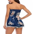 thumbnail image 5 of Women Off Shoulder Tube Tops Solid Floral Leopard Print Sleeveless Open Back Elastic Loose Tank Tops Camisoles Red L, 5 of 5