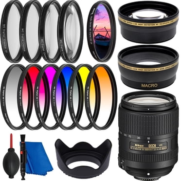 Nikon AF-S DX NIKKOR 18-300mm f/3.5-6.3G ED VR Lens Filter Bundle - Includes : 6 Pcs Gradual Color Filter Ensemble + Professional Telephoto Lens Attach + 0.43X Grand Angle Lens Attach + More