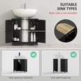 thumbnail image 4 of HOMCOM Under Sink Bathroom Cabinet, Pedestal Sink Vanity w/ 2 Doors, Shelf, 4 of 10