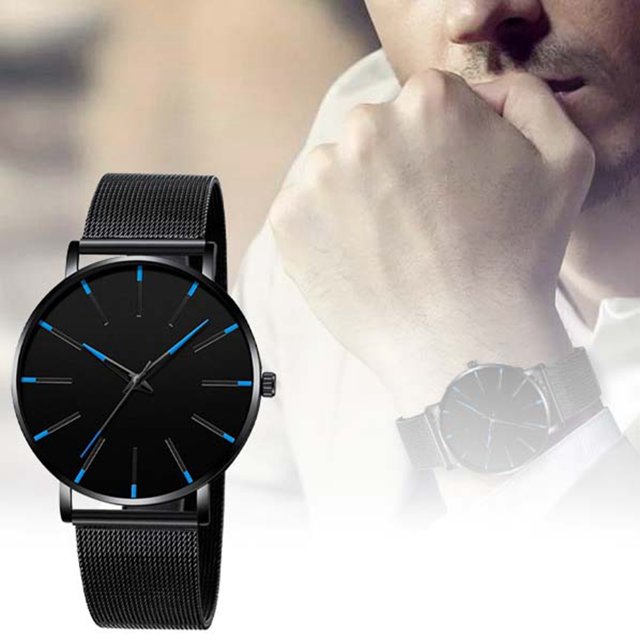 WIFKLSIIPG Fashion Mesh Belt Watch Men's Watch Colorful Scale Men's Watch Business Quartz Watch Mesh Belt