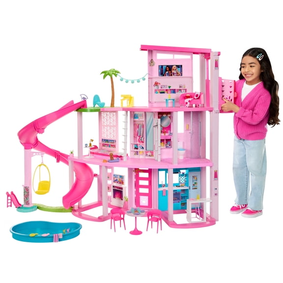 Barbie Coffret de jeu Maison de rêve, 3 étages, 75+ éléments