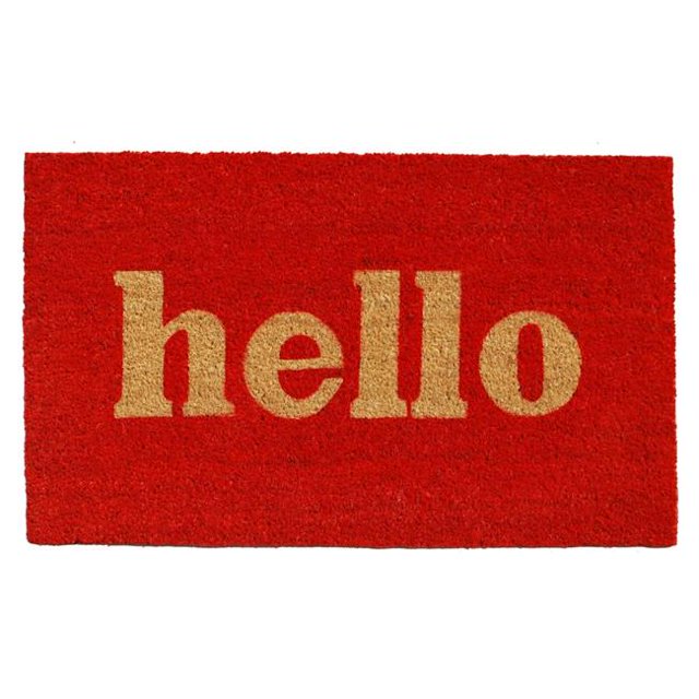 Calloway Mills 100282436RNB Paillasson Rectangulaire 24 x 36 Po. Hello, Rouge & Naturel