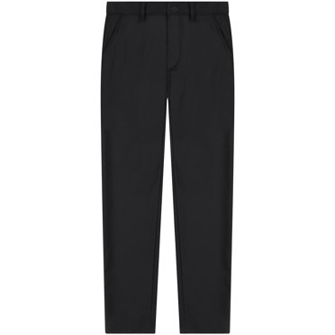 Buyless Fashion Pantalon Long Classique pour Garçons, Coupe Ajustée, Formel, devant Plat, Poly-Viscose - 20S1824-F-BLK-16