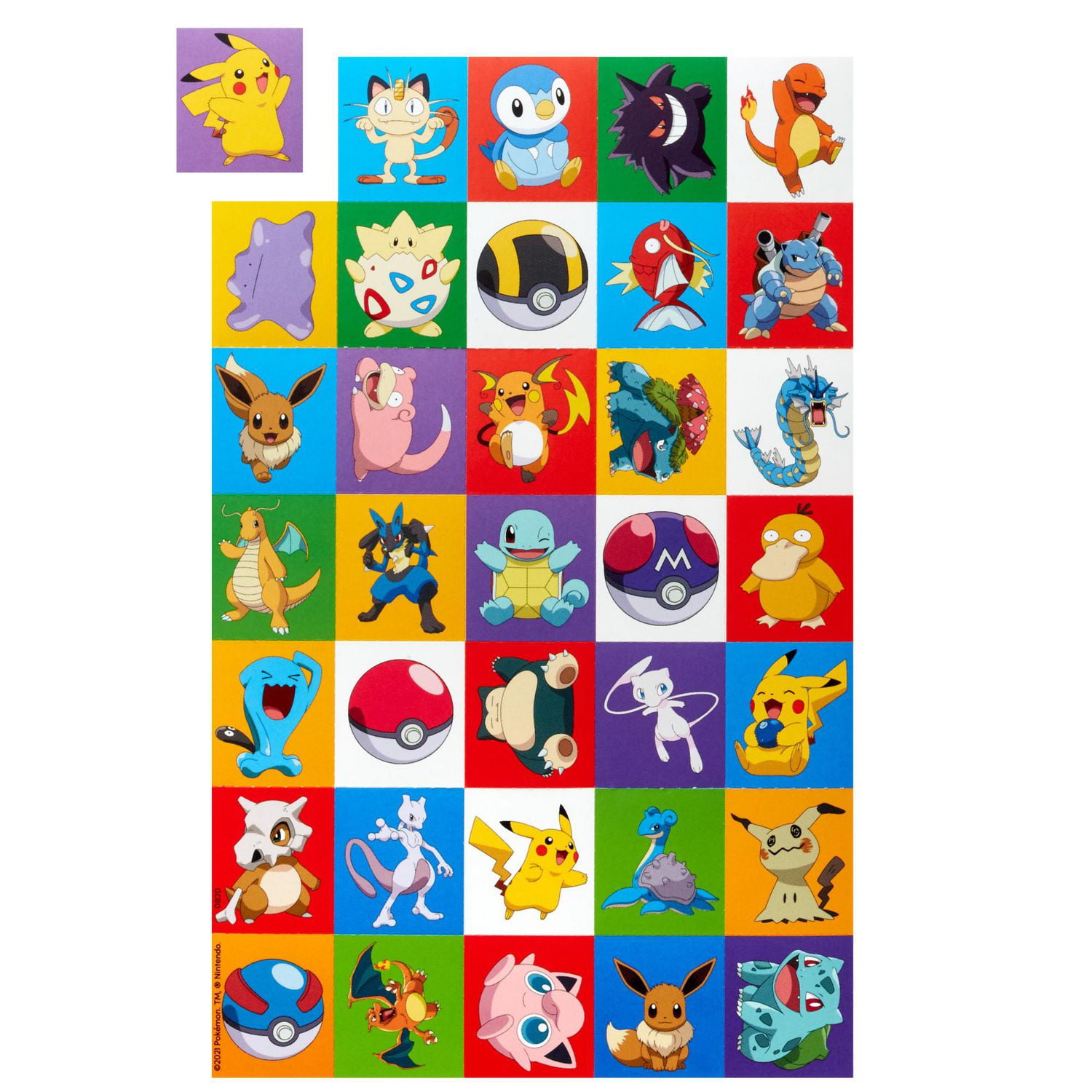Cartes de la Saint-Valentin pour enfants, et boîte aux lettres pour échanger les cartes dans la salle de classe, Pokémon, Hallmark (1 boîte, 32 cartes de la Saint-Valentin, 35 autocollants, 1 carte po