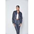 thumbnail image 4 of Chemise en Cuir Pur pour Femmes, Bleu Marine, 4 of 7