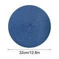 thumbnail image 2 of Round Woven Table Mat, Heat-Resistant and Waterproof Cotton Yarn Dining Place Mat, Oil-Proof Coffee Table Pad, Stylish 32cm Decorative Table Protection, 2 of 5