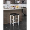thumbnail image 3 of 26" Backless Stool in Black Fabric with Polished Chromes Legs, 3 of 5