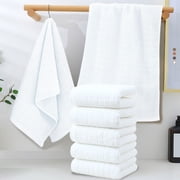 Fridja Super Soft Washcloths Towel Set 5 Pack, Solid Color Highly Absorbent Wash Cloth for Bathroom, Hotel, Spa and Kitchen, Multi-Purpose Hand Towels and Face Cloths 30.7'' x 13'', White