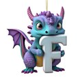 thumbnail image 2 of Fridja Personalized Dinosaur Christmas Ornament 26 Letters Hanging Pendant Ornaments 2024 Plastic Initial Monogram Xmas Tree Decorations with Hanging Rope Unique Customized Fun Gift for Kids (F), 2 of 4
