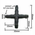 thumbnail image 2 of 20Pcs Barbed Cross Drip Bulk Automatic Garden Irrigation 4/7mm Water Hose Fittin, 2 of 5