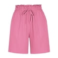 thumbnail image 4 of Gifts for Mom LSLJS Women's Solid Color Casual Drawstring Sports Shorts with Pocket Womens Shorts, 4 of 9