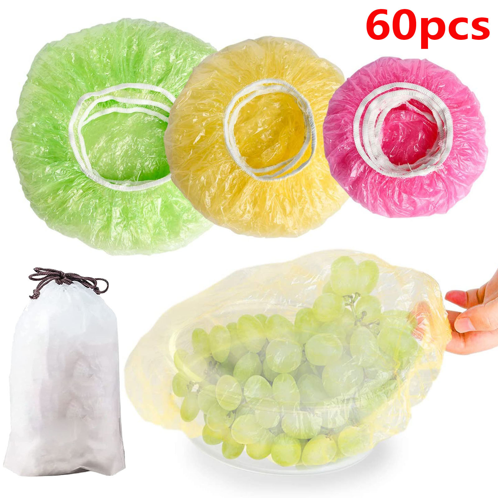 Universal Kitchen Reusable Elastic Food Storage Covers Glass Food Containers with Lids Food Storage Containers for Fridge Grape Container for Fridge Dressing Containers Air Tight Containers for Smell