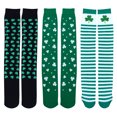 thumbnail image 1 of 3 Pairs Clover Printing Sock St. Patrick's Day Stocking Long-tube Socks, 1 of 7