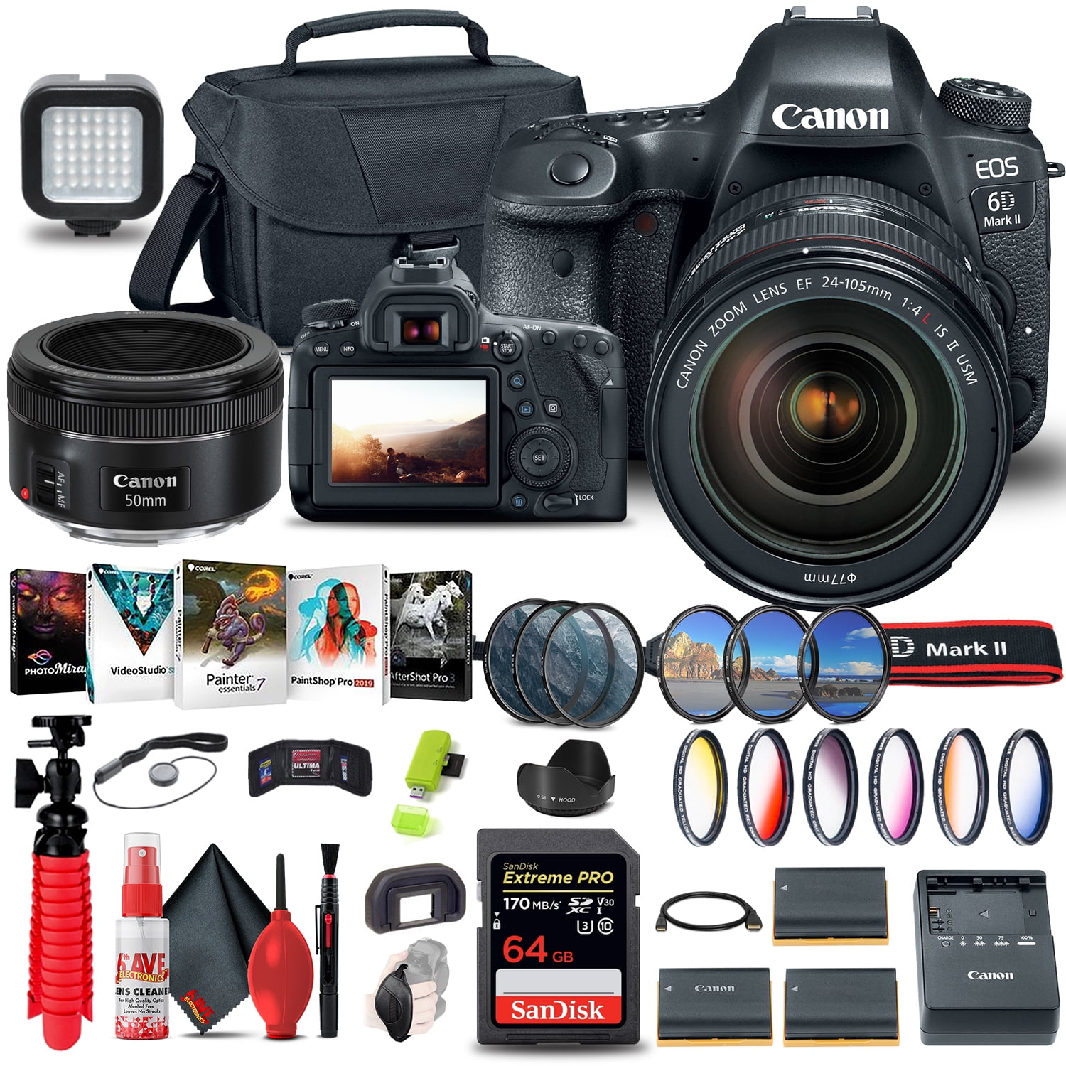 Canon EOS 6D Mark II Camera with 24-105mm f/4L II Lens (1897C009