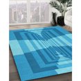 thumbnail image 3 of Ahgly Tapis Rectangulaire Lavable en Machine Intérieur Transitionnel Bleu Néon, 2 Pieds x 4 Pieds, 3 of 7