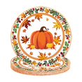 thumbnail image 2 of Penkiiy Thanksgiving Party Paper Plate and Napkins Fall Tableware Kit Disposable Plates Napkins Set Thanksgiving Plaid Decorations Paper Plates Napkins Forks for Party Favors, 2 of 4