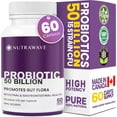 thumbnail image 1 of Nutrawave Probiotique Quotidien 50 Milliards, Formule à 15 Souches pour le Soutien Digestif et Immunitaire des Adultes, 60 Capsules, 1 of 13