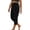 Black, variant on Aboser Women's Capri Leggings with Tummy Control Capris High Waist Breathable Cropped Pants Trendy Lace Hem Pants Slim Fit Workout Yoga Leggings