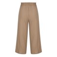 thumbnail image 5 of RKSTN Womens Pants Multiple Solid Color Cotton Linen Loose Casual Wide Leg Capris Loose Comfortable Pants, 5 of 5