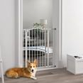 thumbnail image 2 of PawHut 29"-34" Pet Gate with Door Pressure Fit Dog Gate for Stairs, White, 2 of 10