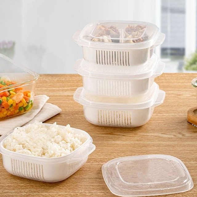 Yhmxh Lunch Box for Kids Kitchen Gadgets Drainage Bento Box Fruit Container,Food Box With Drainage Function, Which Can Be Heated In A Microwave Oven Lunch Containers Bentgo Lunch Box
