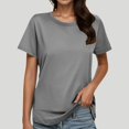 thumbnail image 2 of T-shirt Mode Femme Col Rond Grande Taille Manches Courtes Couleur Unie - Léger Respirant - S-TTTG, 2 of 6