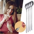 thumbnail image 2 of Binwennn 9 Inch Long Handle Iced Tea Spoon Coffee Spoon Ice Spoon Stainless Steel Mixing Spoon Set Of 4 Dining Room Table Set for 4 Outdoor Dining Table Set for 4 round Small Table Set Indoor Raffia, 2 of 6