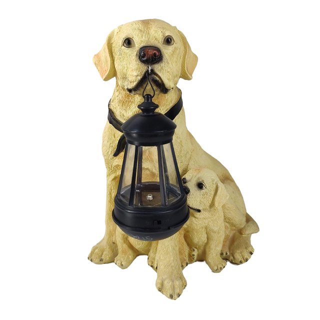 jinwen LED Energy Garden Light, Labrador Golden Retriever Statues with Detachable Lamp, Labrador Mom