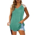 thumbnail image 1 of Birdeem T-Shirt Mode Femme Couleur Unie Col en V Confortable Ample Sans Manches Blouse Décontractée, 1 of 8