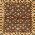 thumbnail image 1 of Ahgly Company Indoor Square Abstract Orange Gold Oriental Area Rugs, 5' Square, 1 of 6
