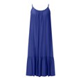 thumbnail image 3 of Robe Maxi pour Femmes Décontractée d'Été Sans Manches à Bretelles Spaghetti, Robe Soleil à Volants à Étages Fluide de Plage Boho Longue, 3 of 6