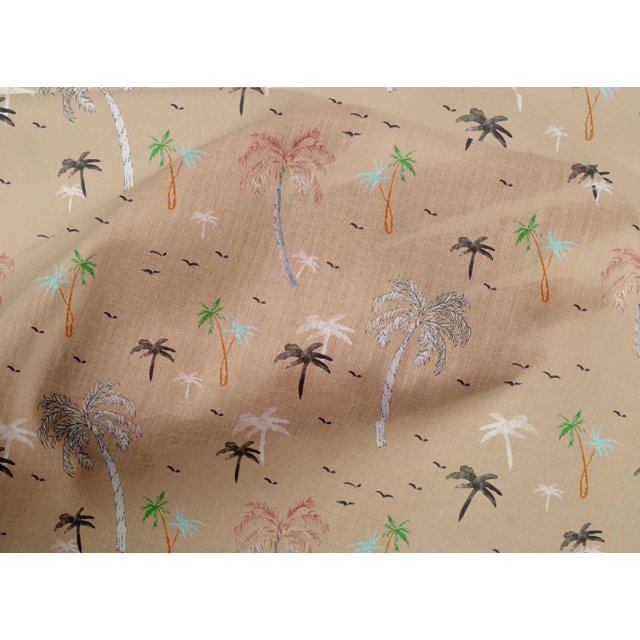 oneOone Cotton Poplin Fabric Bird & Palm Tree Fabric Prints By Yard 42 Inch Wide