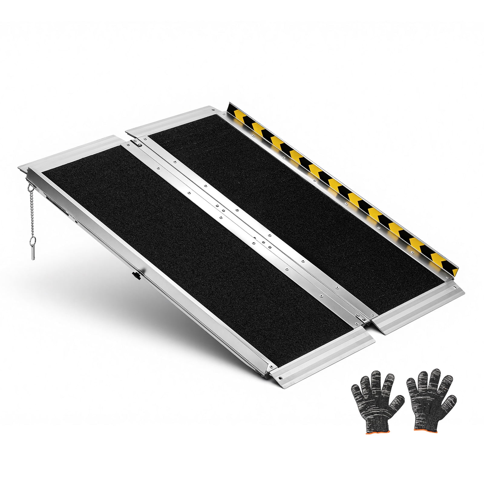 VEVOR Portable Wheelchair Ramp, 3FT, Non-Slip Aluminum Folding Handicap ...