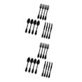 thumbnail image 2 of Transemion Plastic Forks Spoons Knifes Silverware Decor Party Black 18.5cm 2Set, 2 of 6