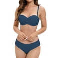 thumbnail image 1 of Women's High Waisted Bikini Two Piece Swimsuit - Vintage Retro Ruched Print Design - Push Up Support with Boyshorts Bottom, 1 of 4