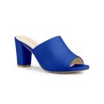 thumbnail image 1 of BLISSFUL STEP Women's Slip on Block Heel Slide Sandals Mules Blue 6.5, 1 of 7
