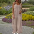 thumbnail image 2 of Wlynlyn Combinaisons Grande Taille pour Femmes Combinaisons Sans Manches Col en V Pantalons Larges Taille m, 2 of 7