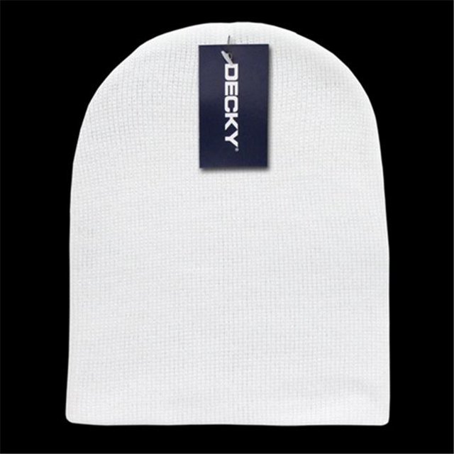 Decky 614-WHT Acrylic Short Knit Caps, White