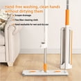 thumbnail image 4 of Large Flat Mop, Microfiber Mop 360 Rotating Dust Mop with Dewatering Scraper, Large Flat Mop for Wet Dry Use, Adjustable 130cm Handle with Microfiber Pads, 4 of 5