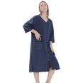 thumbnail image 1 of Women‘s Zipper Robes 3/4 Sleeve Zip Front Robe Knee Length Lightweight Housecoats with Pockets, 1 of 9