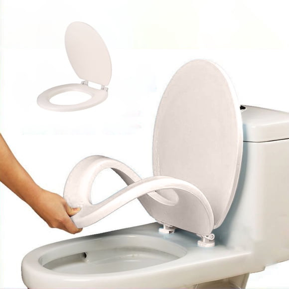 Aqestyerly Round Soft Close Toilet Seat with Quick Release,Durable Plastic Toilet Seat with Easy Install and Clean Function,Never Loosen Toilet Seat HWRETIE