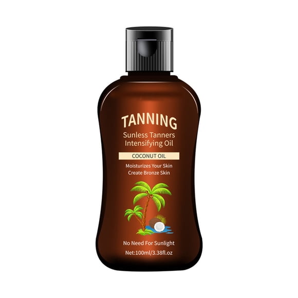 EGNMCR Essential Oil Cocot Tanning Oil Natural Formulas Quickly Results Non - Greasy Gentle 100ml Coconut tanning