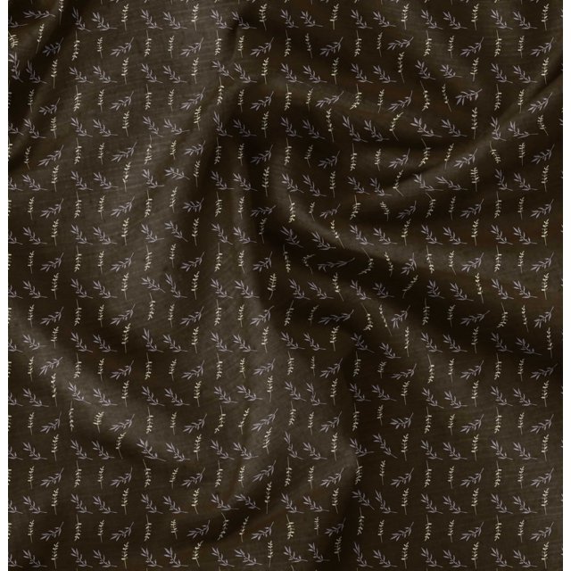 Soimoi Tissu en Velours Brun Imprimé Feuilles au Mètre 58 Pouces de Large
