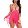 thumbnail image 1 of WILLBEST Hidden Valley Ranch Lingerie Mélangée pour Femmes Fermeture avant Dentelle Col en V Lingerie de Nuit en Maille, 1 of 8