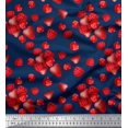 thumbnail image 1 of Soimoi Rayon Fabric Raspberry,Strawberry & Cherry Fruits Printed Fabric 1 Yard 56 Inch Wide, 1 of 3